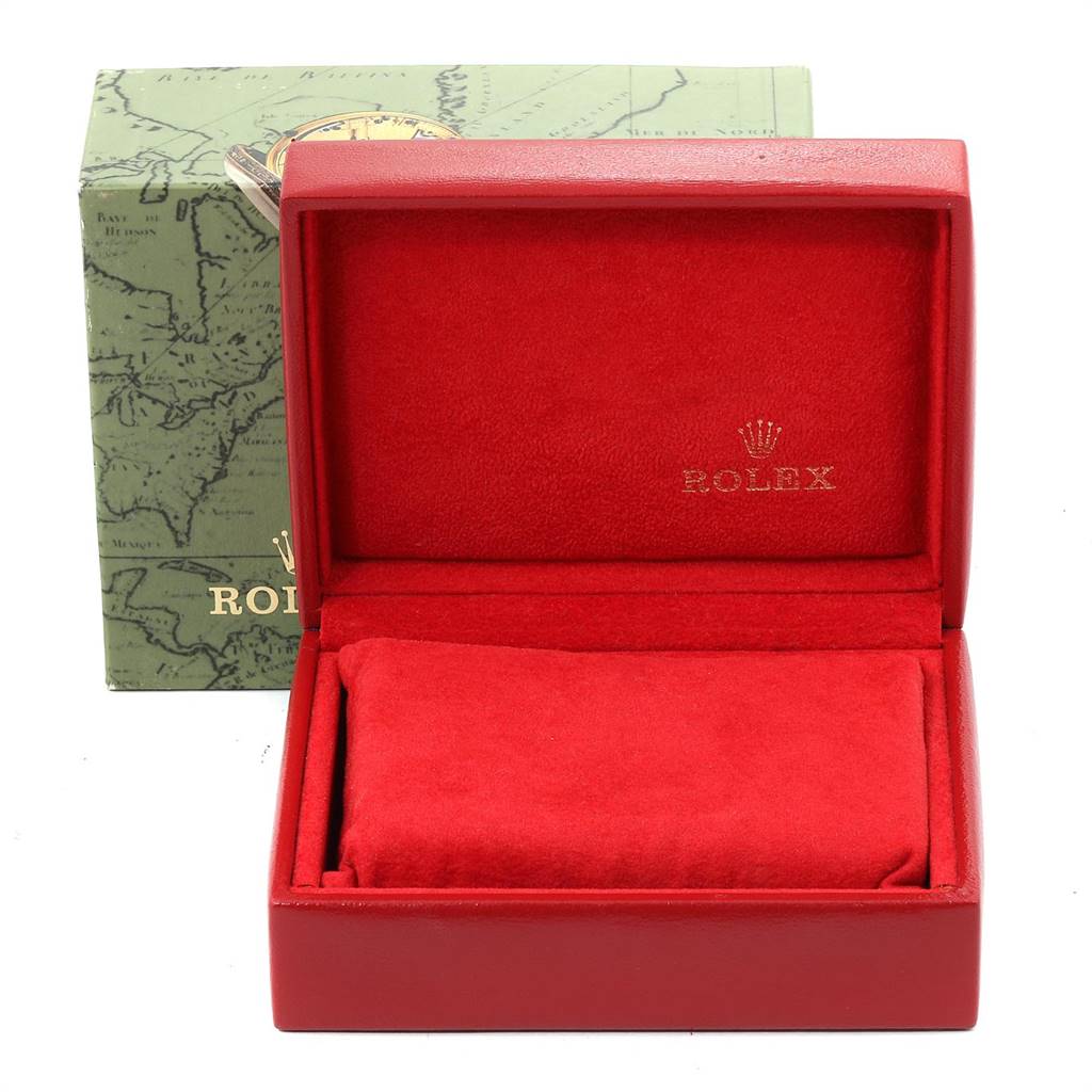 This image shows the presentation box and outer packaging for a Rolex Mid-Size 68273 Women's Steel and Gold (two tone) Silver Dial 68273 Women's Steel and Gold (two tone) Silver Dial model watch.