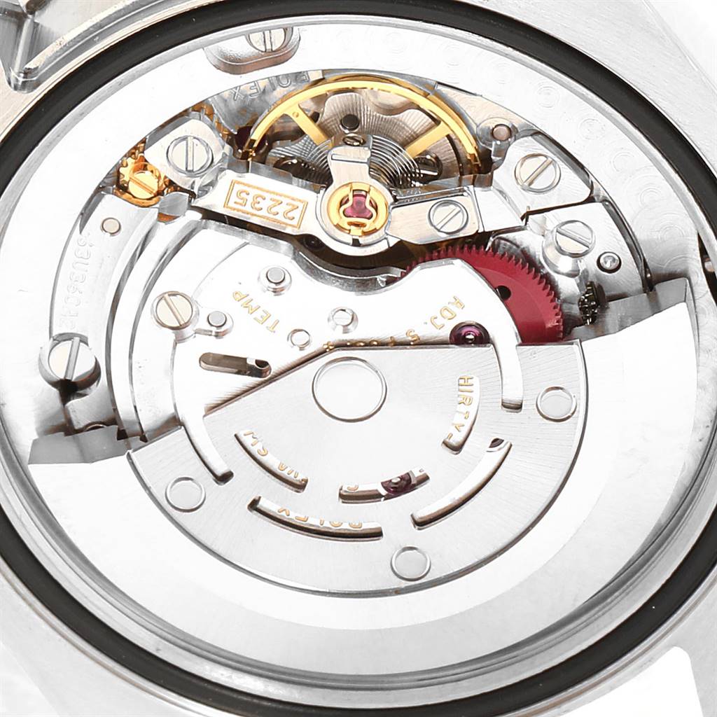 This image shows the internal mechanism and movement of a Rolex Mid-Size 178274 Women's Stainless Steel Silver Dial 178274 Women's Stainless Steel Silver Dial watch.