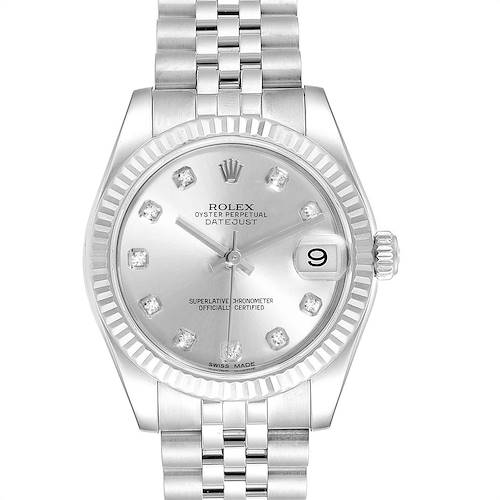 Photo of Rolex Datejust Midsize 31 Steel White Gold Diamond Ladies Watch 178274