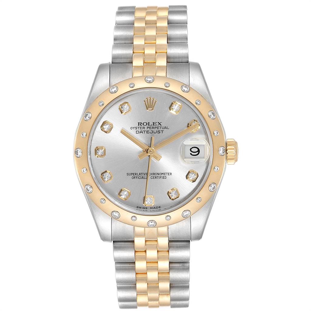 Rolex Datejust Midsize Steel Yellow Gold Diamond Ladies Watch 178343 ...