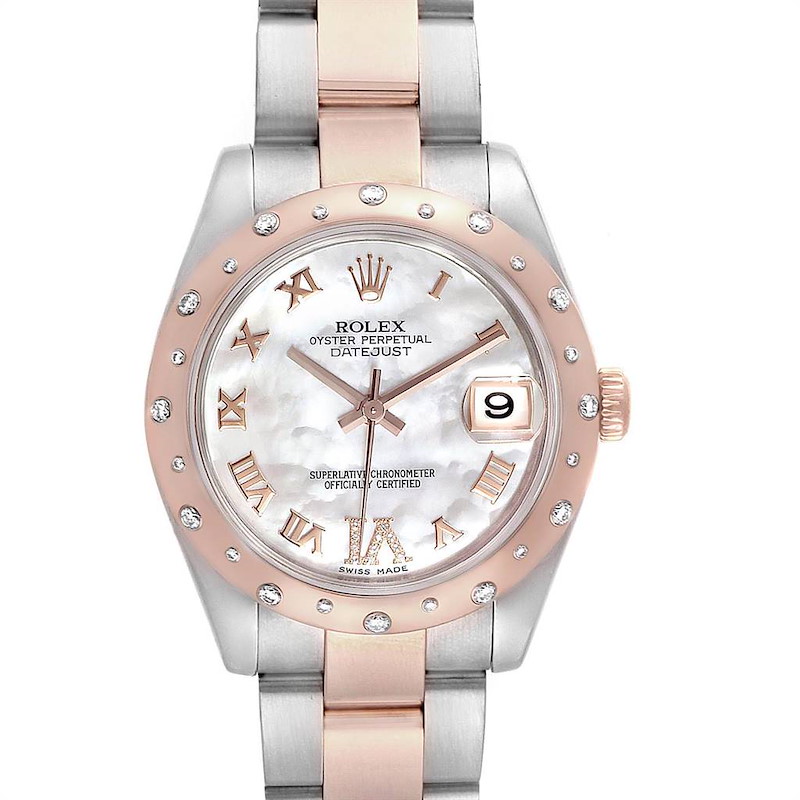 Rolex Datejust 31 Midsize Steel Everose Gold Diamond Ladies Watch 178341 SwissWatchExpo