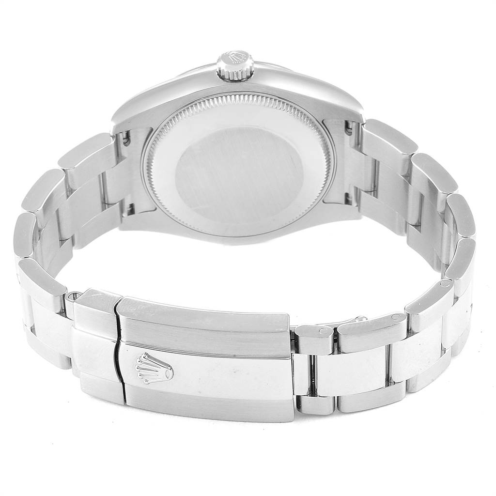This image shows the back and bracelet clasp of a Rolex Mid-Size 178274 Women's Stainless Steel Silver Dial 178274 Women's Stainless Steel Silver Dial model watch.