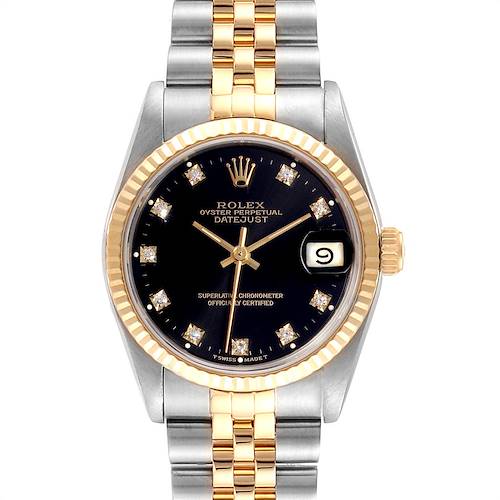 Photo of Rolex Datejust Midsize Steel Yellow Gold Diamond Ladies Watch 68273 Unworn