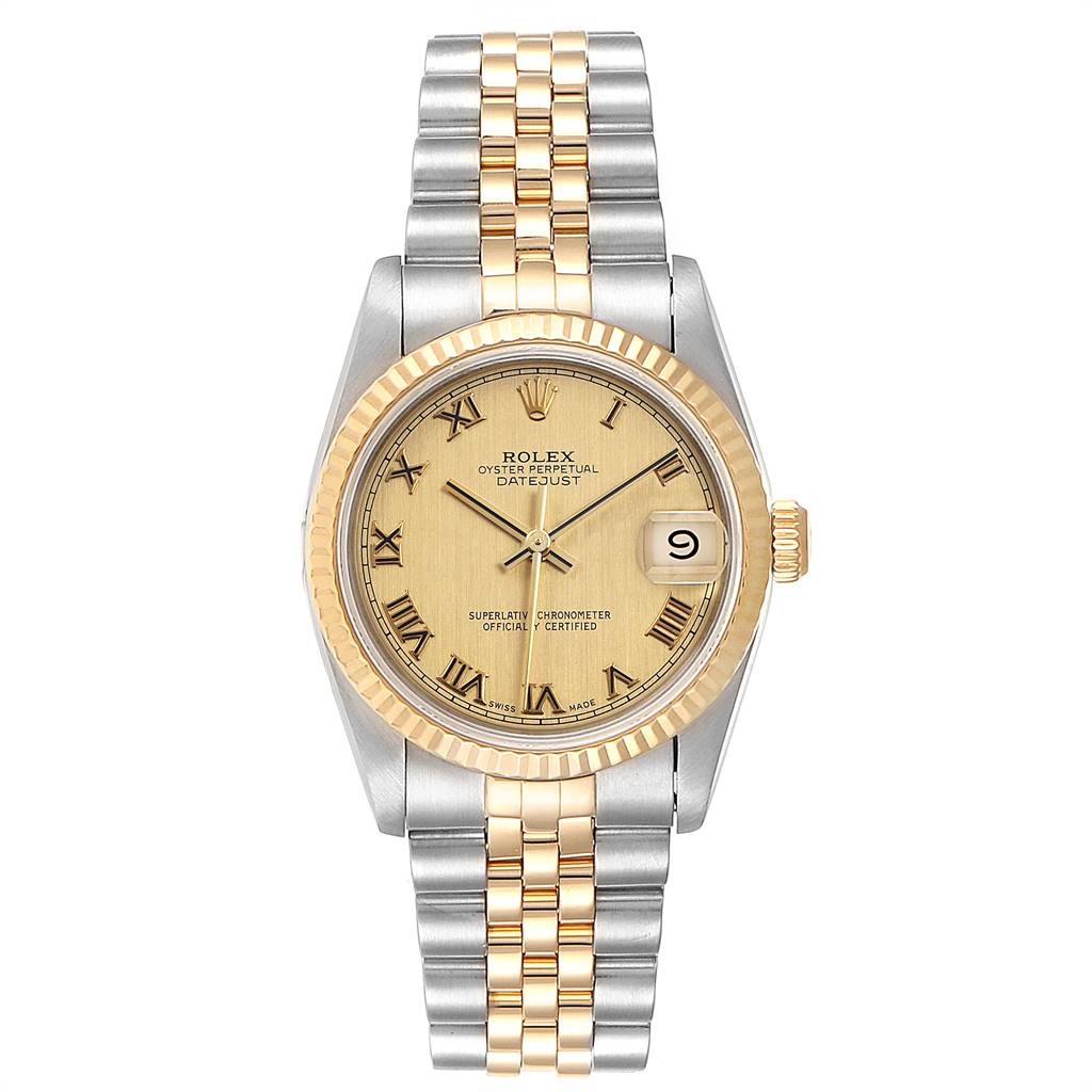 Rolex Datejust Midsize 31mm Steel Yellow Gold Dial Ladies Watch 68273 ...