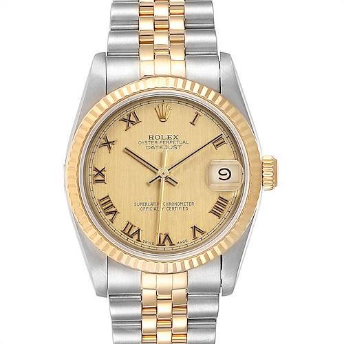 Photo of Rolex Datejust Midsize 31mm Steel Yellow Gold Dial Ladies Watch 68273