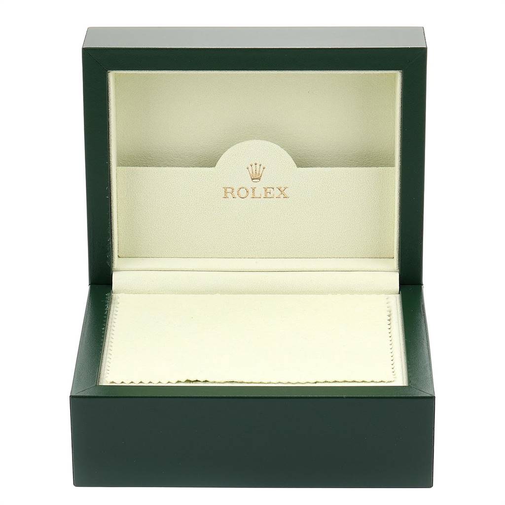 The image shows an open Rolex watch box from the front angle, intended for a Mid-Size model.