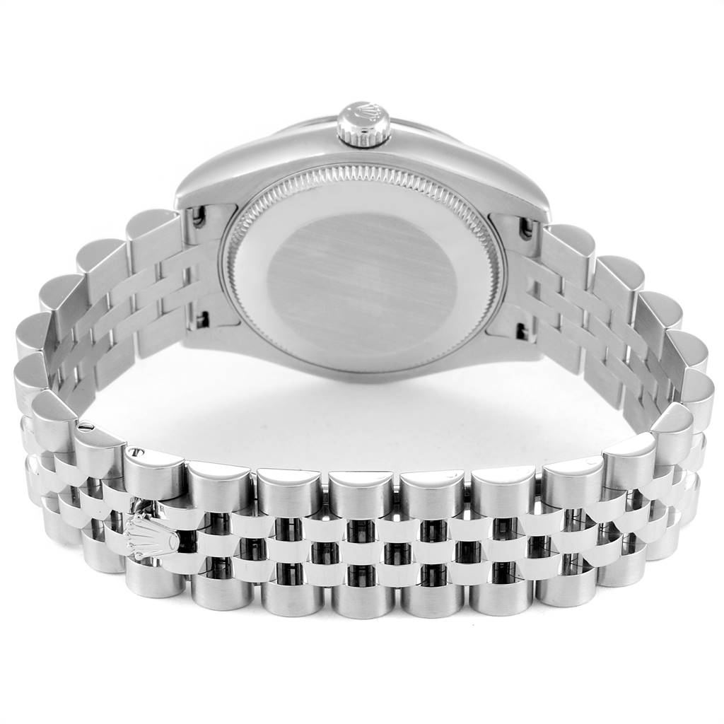 This image shows the backside and bracelet of the Rolex Mid-Size 178274 Women's Stainless Steel Silver Dial 178274 Women's Stainless Steel Silver Dial watch.