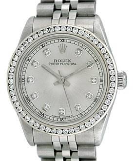 Photo of Rolex Oyster Perpetual Midsize Stainless Still With Diamonds