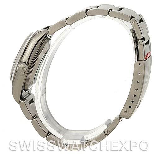 This image shows a side view of the Rolex Mid-Size 78240 Women's Stainless Steel Blue Dial 78240 Women's Stainless Steel Blue Dial model watch, focusing on its case and bracelet.