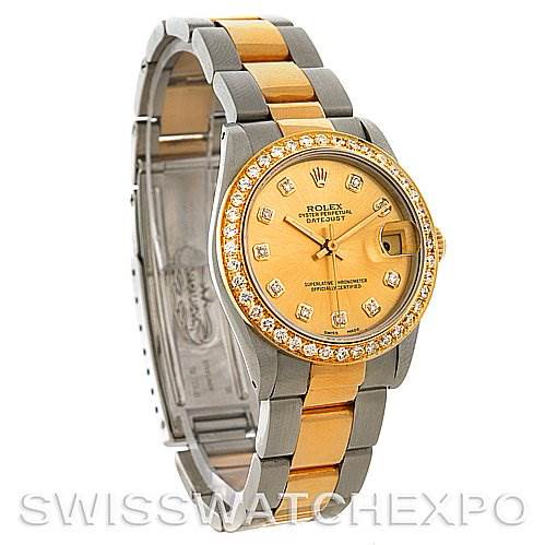 Rolex Datejust Midsize Steel and 18k Gold Diamond 68273 SwissWatchExpo