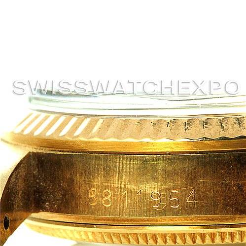 This close-up image shows the side view and serial number part of a Mid-Size Rolex watch case.