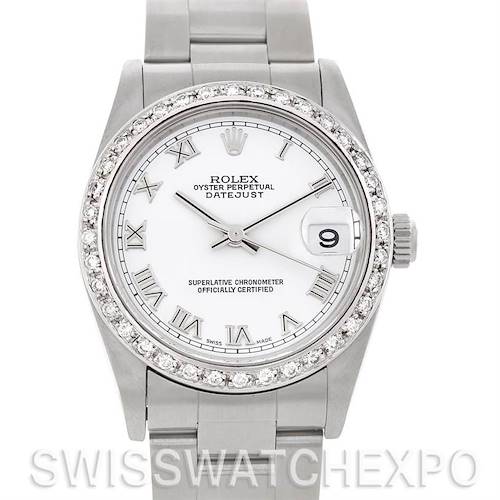 Photo of Rolex Midsize Datejust Steel Diamond Watch 78240