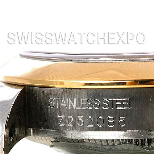 The image shows a close-up of the stainless steel side and serial number of a Rolex Mid-Size 178243WRO Women's Stainless Steel White Dial 178243WRO Women's Stainless Steel White Dial model watch.