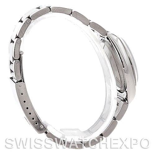 This image shows a side view of the case and bracelet of a Rolex Mid-Size 78240 Women's Stainless Steel White Dial 78240 Women's Stainless Steel White Dial model watch.