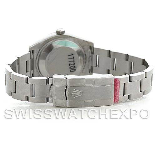 This image shows the back and clasp of a Mid-Size Rolex watch. The image is taken from the rear angle.