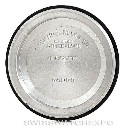 This image shows the inside case back of a mid-size Rolex watch, displaying engravings and model number 68000.
