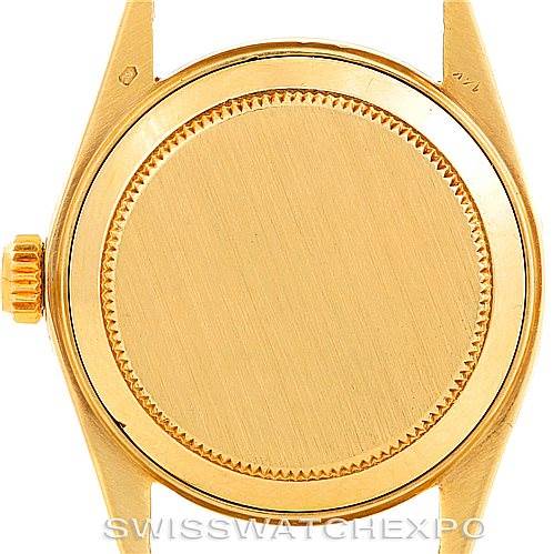 This image shows the case back and lugs of a Mid-Size Rolex watch in a top-down view.