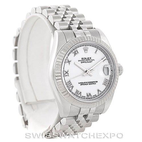 Rolex Datejust Midsize Steel 18k White Gold Watch 178274 SwissWatchExpo