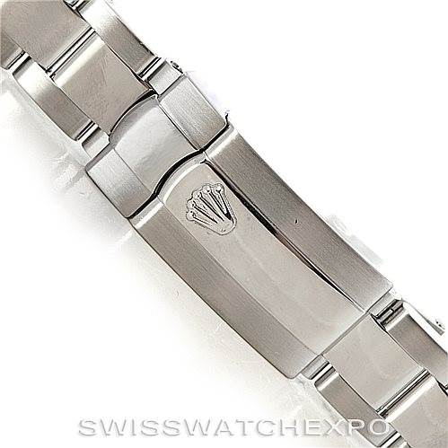This image shows a close-up of the clasp and bracelet of a Rolex Mid-Size 178240 Women's Stainless Steel White Dial 178240 Women's Stainless Steel White Dial watch.