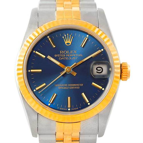 Photo of Rolex Datejust Midsize Steel 18k Yellow Gold Watch 68273