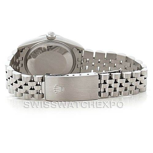 This image shows the back and bracelet clasp of a Rolex Mid-Size 78240 Women's Stainless Steel Black Dial 78240 Women's Stainless Steel Black Dial watch.