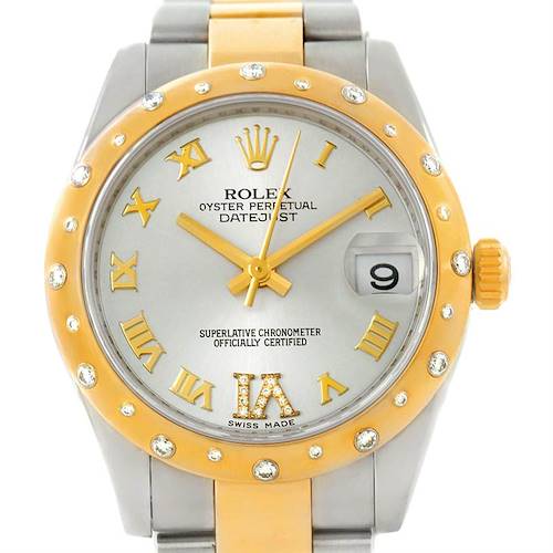 Photo of Rolex Datejust Midsize Steel 18K Yellow Gold Diamond Watch 178313
