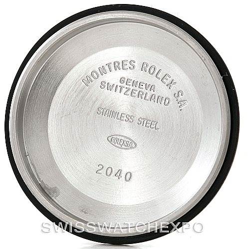 This image shows the inside of a stainless steel case back for a Rolex Mid-Size 77080 Women's Stainless Steel Blue Dial 77080 Women's Stainless Steel Blue Dial model watch.