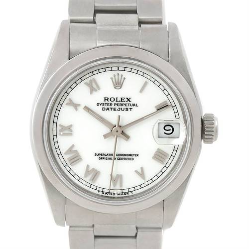Photo of Rolex Midsize Datejust White Dial Steel Watch 68240