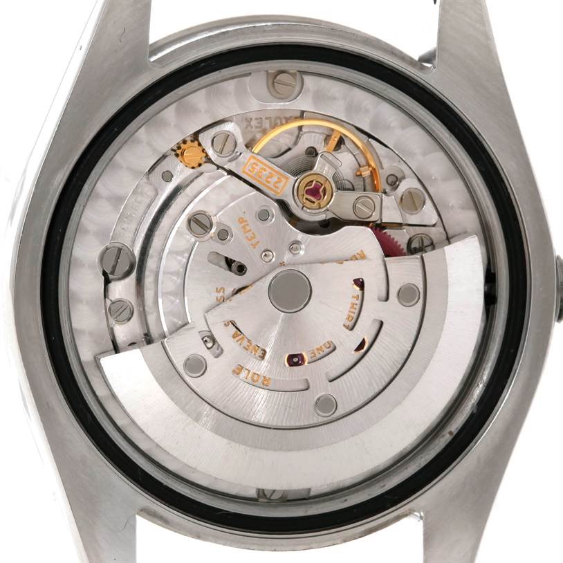 The image shows the back view of the internal mechanism of a Rolex Mid-Size 178274 Women's Stainless Steel Silver Dial 178274 Women's Stainless Steel Silver Dial model watch.