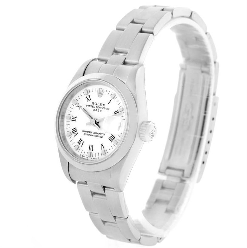 Rolex Date White Dial Oyster Bracelet Steel Ladies Watch 69160 SwissWatchExpo