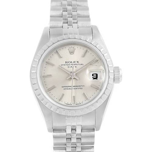 Photo of Rolex Date Silver Baton Dial Jubilee Bracelet Steel Ladies Watch 69240