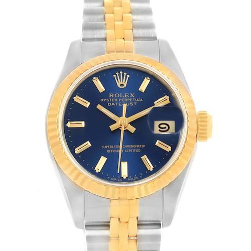 Photo of Rolex Datejust Steel Yellow Gold Blue Dial 26mm Ladies Watch 69173