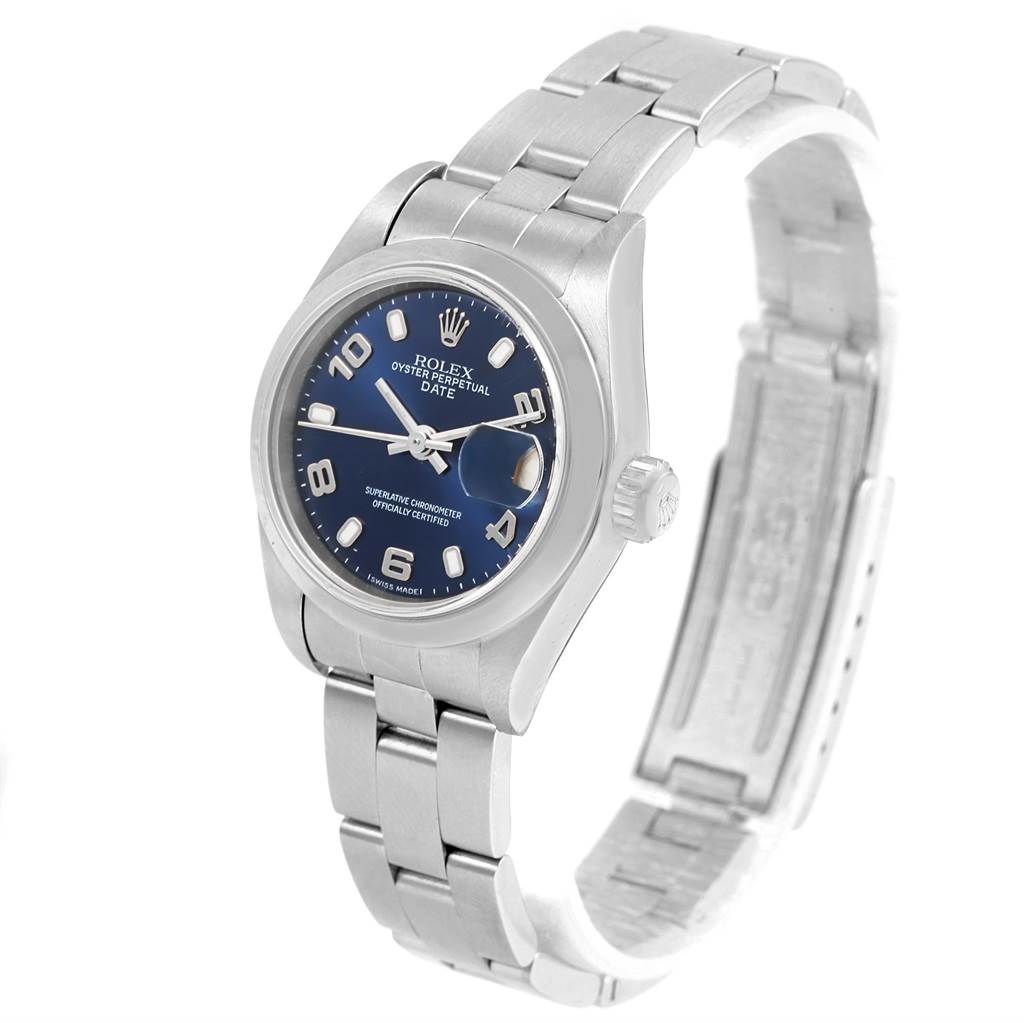 Rolex Date Blue Dial Oyster Bracelet Steel Ladies Watch 79240 ...