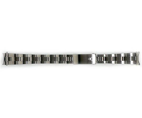 The image shows a flat, top-down view of a stainless steel bracelet for a Rolex Date 79190 Women's Stainless Steel Black Dial 79190 Women's Stainless Steel Black Dial model watch.