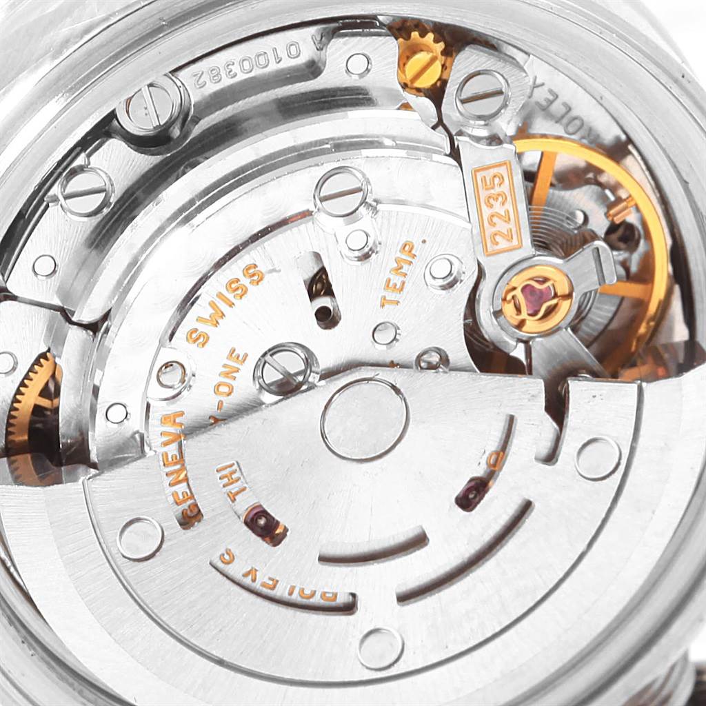 This image shows the internal mechanical movement of a Rolex Date 79160 Women's Stainless Steel White Dial 79160 Women's Stainless Steel White Dial model watch.
