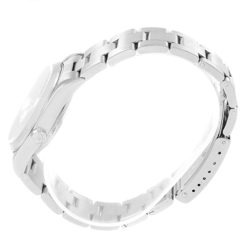 This image shows a side view of the Rolex Date 15200 Men's Stainless Steel Silver Dial 15200 Men's Stainless Steel Silver Dial model watch, focusing on the bracelet and clasp.