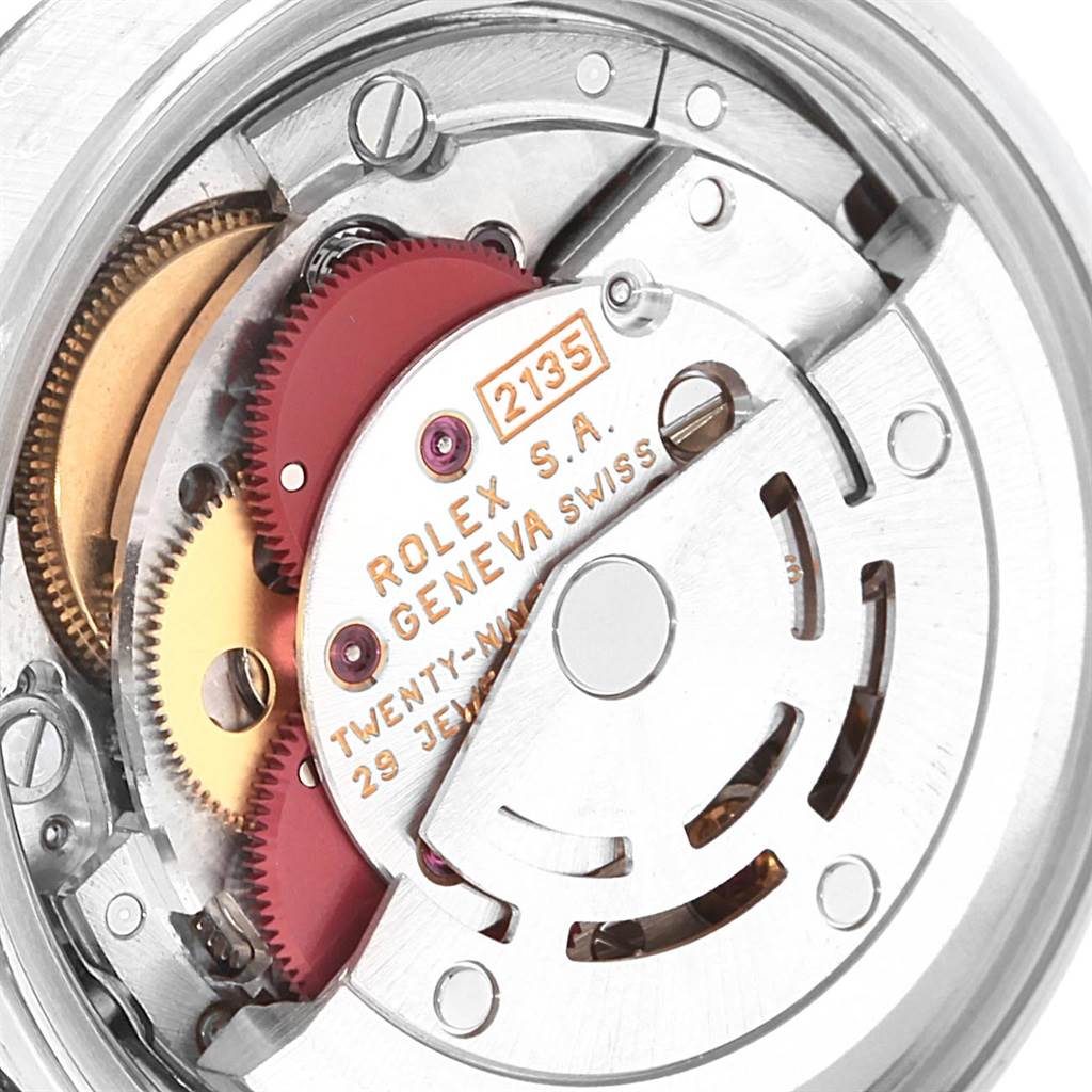 This image shows the internal movement mechanism of a Rolex Date 69190 Women's Stainless Steel Pink Dial 69190 Women's Stainless Steel Pink Dial model watch.