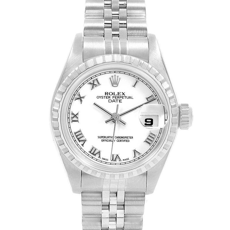 Rolex Date White Dial Jubilee Bracelet Ladies Watch 79240 Box SwissWatchExpo