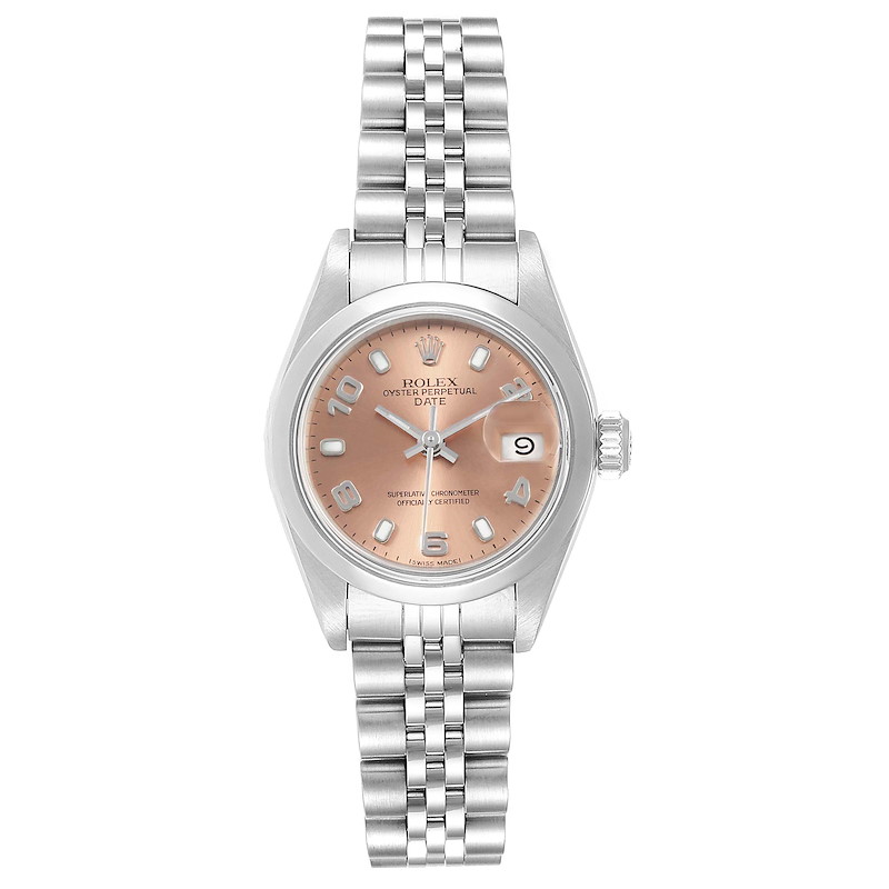 Rolex Date 26 Salmon Dial Jubilee Bracelet Steel Ladies Watch 79160 SwissWatchExpo