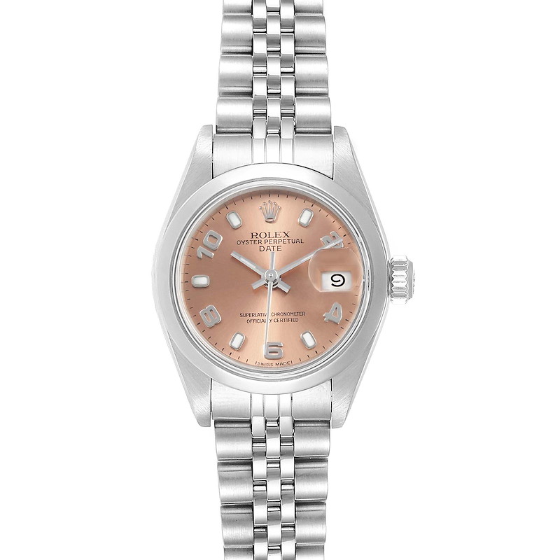 Rolex Date 26 Salmon Dial Jubilee Bracelet Steel Ladies Watch 79160 SwissWatchExpo