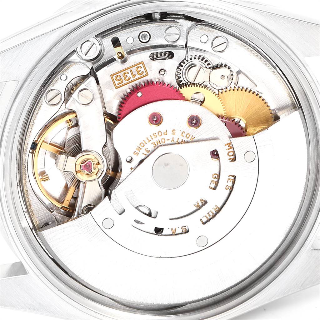 This image shows the internal mechanical movement of the Rolex Date 15210 Men's Stainless Steel Blue Dial 15210 Men's Stainless Steel Blue Dial model watch.