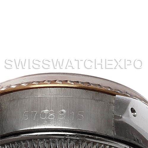 The image shows a close-up of the case side and bezel of a Rolex Date 6917 Women's Stainless Steel Silver Dial 6917 Women's Stainless Steel Silver Dial model, focusing on a portion with serial numbers.