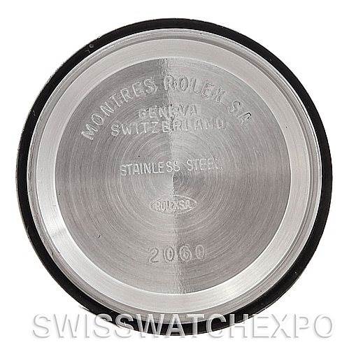 This image shows the interior case back of a Rolex Date 79190 Women's Stainless Steel White Dial 79190 Women's Stainless Steel White Dial model watch with engravings and markings.