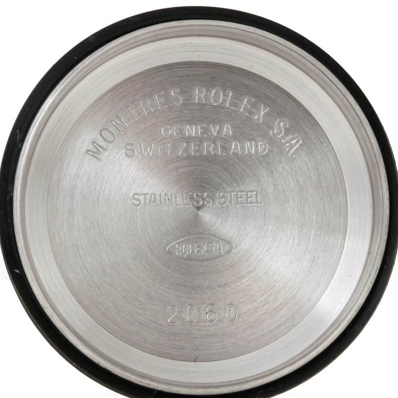 This image shows the interior side of the case back for a Rolex Date 79190 Women's Stainless Steel Pink Dial 79190 Women's Stainless Steel Pink Dial model watch, marked with branding and material details.