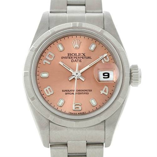 Photo of Rolex Date Salmon Dial Stainless Steel Ladies Watch 79190