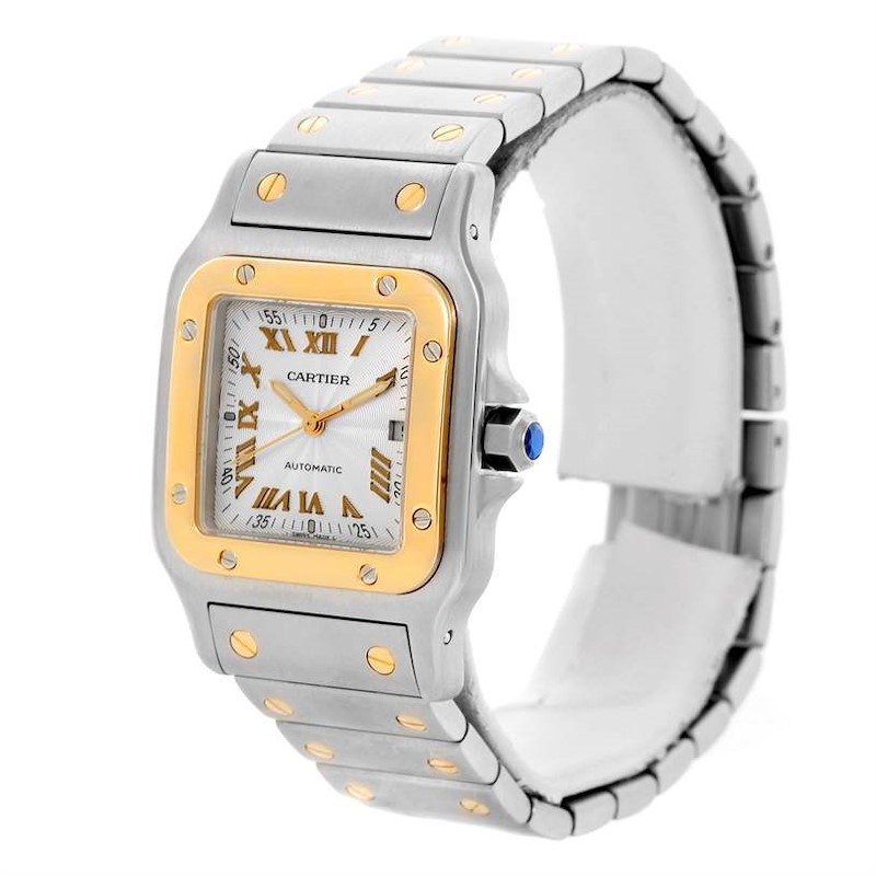 Cartier Santos Galbee Large Steel 18K Yellow Gold Watch W20058C4 SwissWatchExpo
