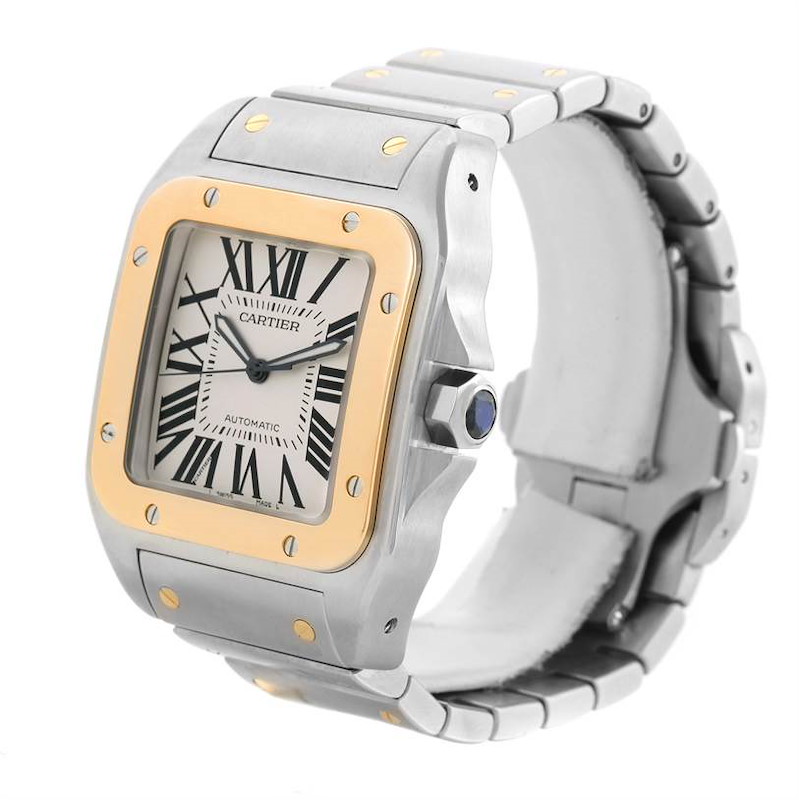 Cartier Santos 100 XL Steel Yellow Gold Watch W200728G Box Papers SwissWatchExpo