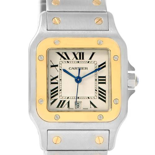 Photo of Cartier Santos Large Steel 18K Yellow Gold Quartz Watch W20011C4