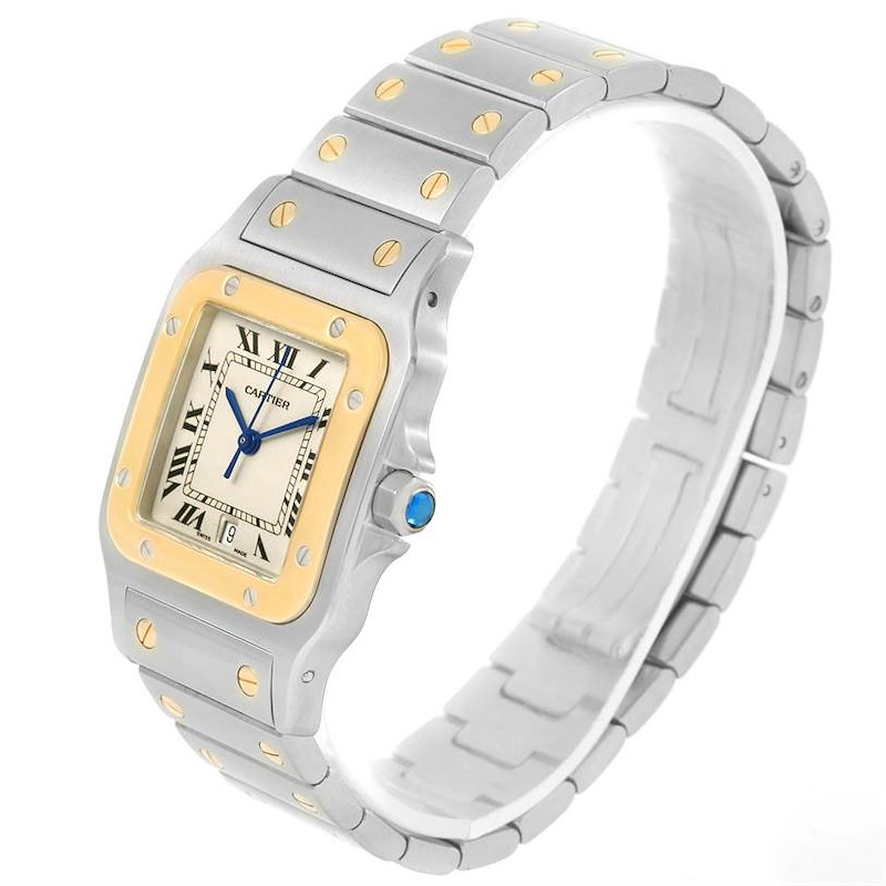 Cartier Santos Large Steel 18K Yellow Gold Quartz Watch W20011C4 SwissWatchExpo