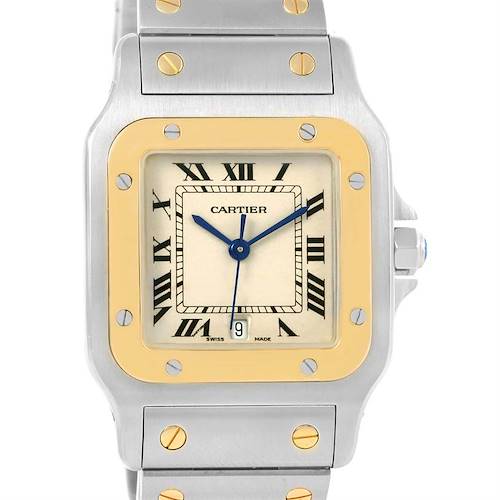Photo of Cartier Santos Large Steel 18K Yellow Gold Quartz Watch W20011C4